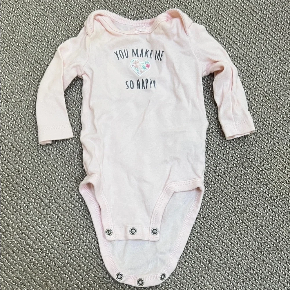 Carter's Light Pink Long Sleeve Baby Bodysuit